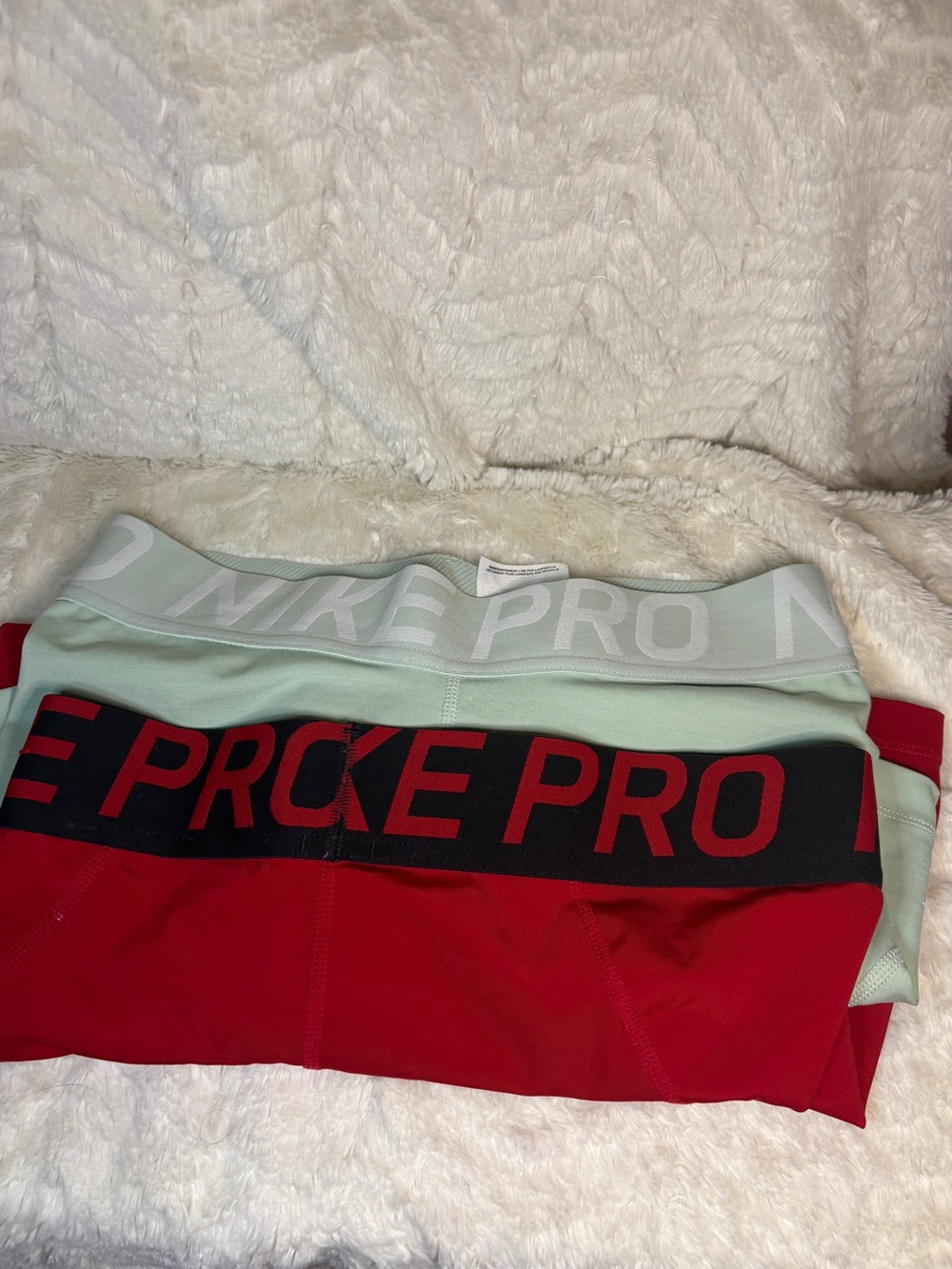 Nike Women's Compression Athletic Workout Shorts - 2 pack-Red and Mint